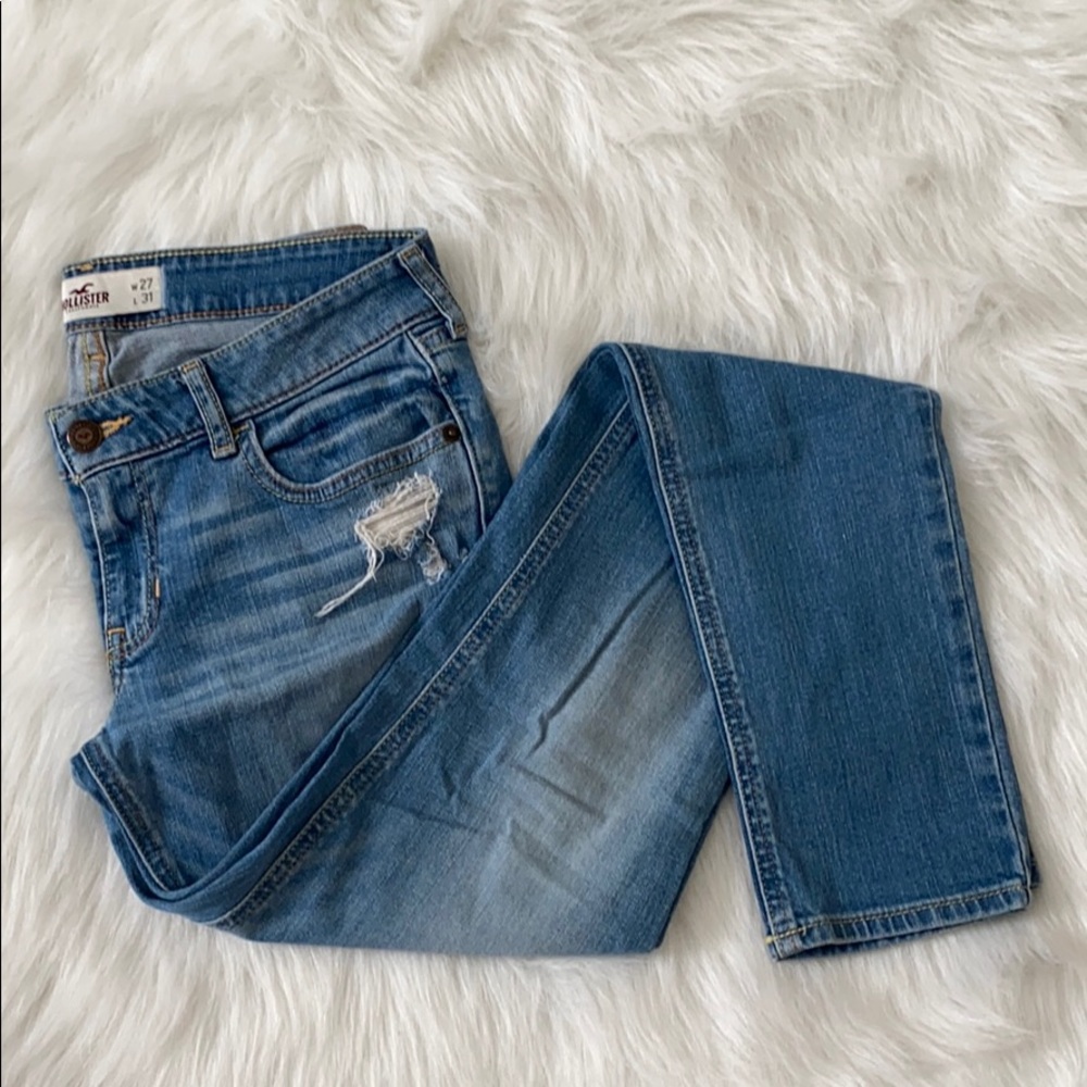 Hollister Low Rise Distressed Skinny Jeans